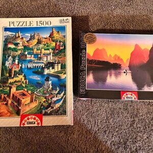 Lot of 2 New/Sealed Educa JIGSAW PUZZLES (1,000 + 1,500 pcs.)